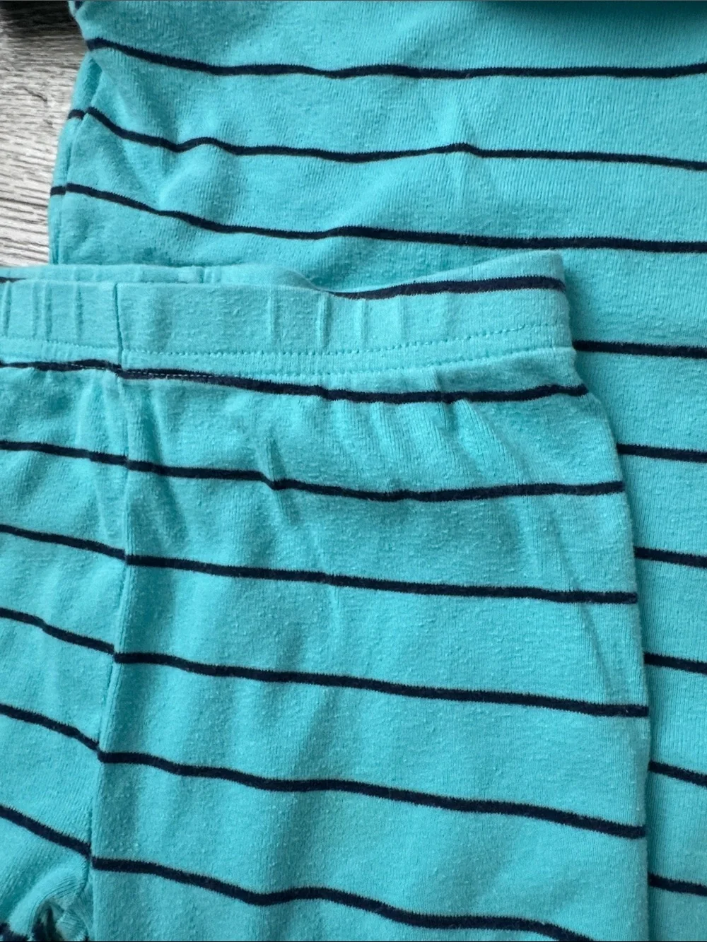 EUC Carter's Teal Stripe & Seafoam Shark Pajama Short Sleeve & Pants Sets Size 6
